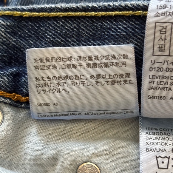 Levi’s 505 Blue Regular Fit Men’s Jeans Dark Stonewash W36 L32 - Picture 10 of 15